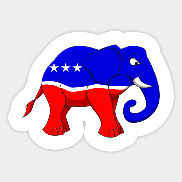 Republican Elephant Sticker by Wickedcartoons